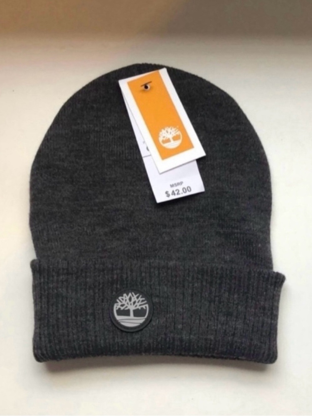 New Timberland Hat Men’s Casual Outdoor Winter Dark Gray Cuffed Knit Beanie Hat